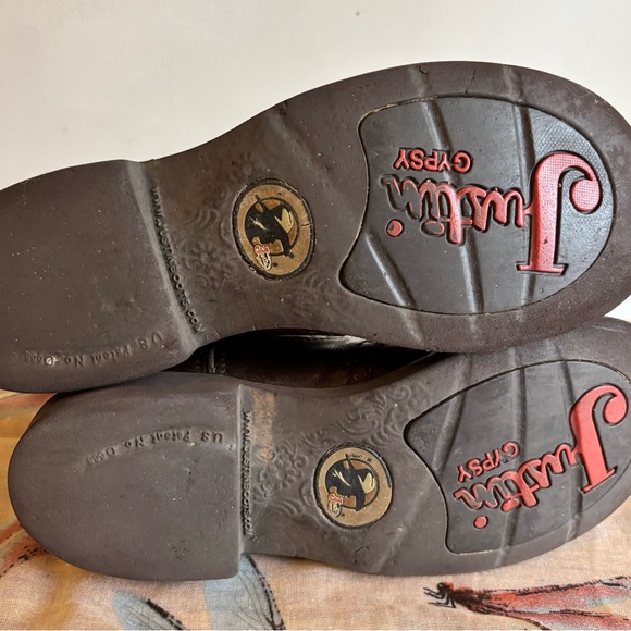 Justin Boots Gypsy Pink Camo Aged Bark Leather/Canvas - Picture 5 of 6